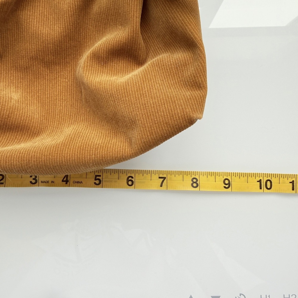 Merit Tan Corduroy Knot‎ Wristlet Bag Minimalist Earthy Boho Handbag - Picture 8 of 9